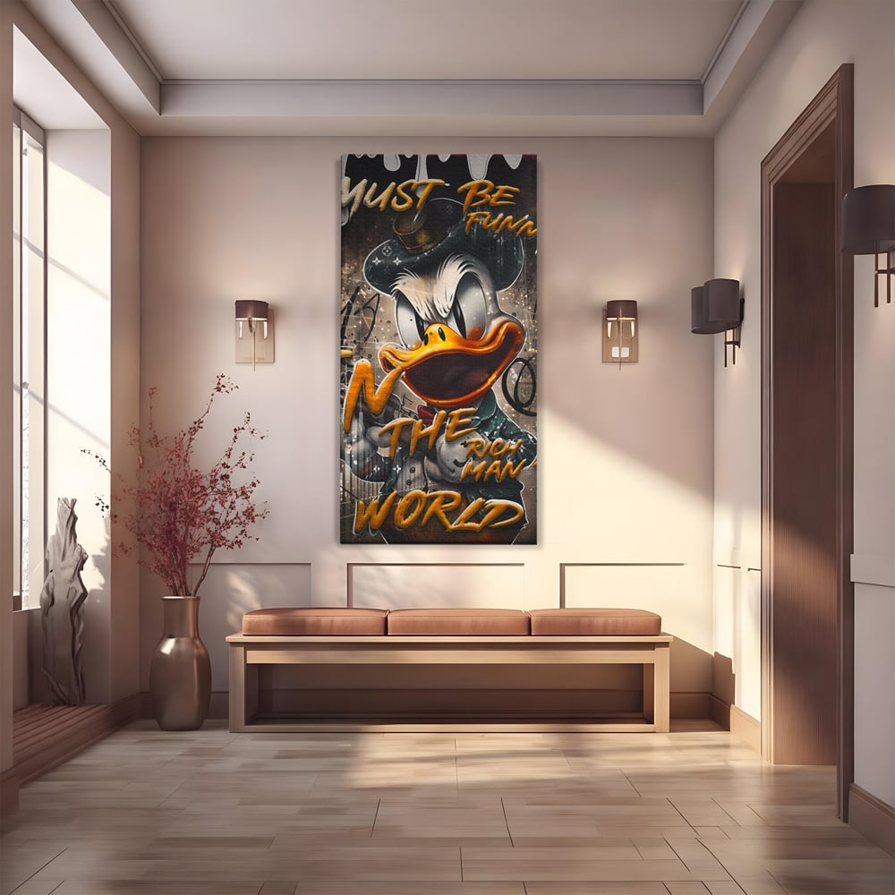 Tablou canvas cu tablou canvas cu scrooge mcduck, fara rama, pe sasiu de lemn